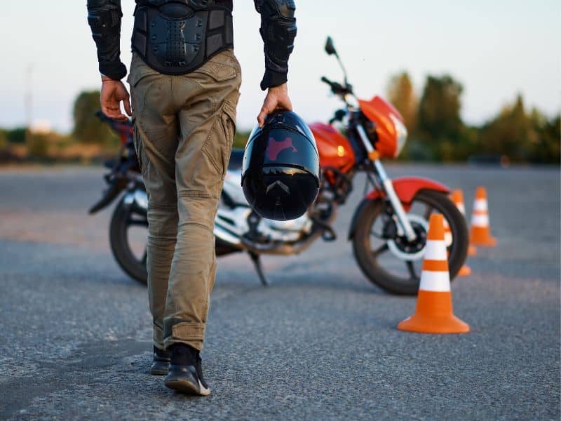 Photo of a motorcycle test for a license